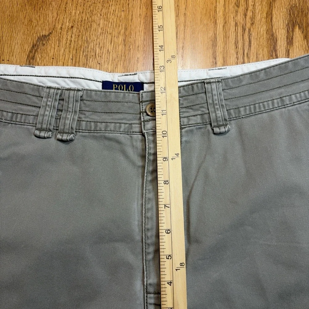 Polo Ralph Lauren Cargo Shorts Mens 38 Grey Classic Chino Flat Front
